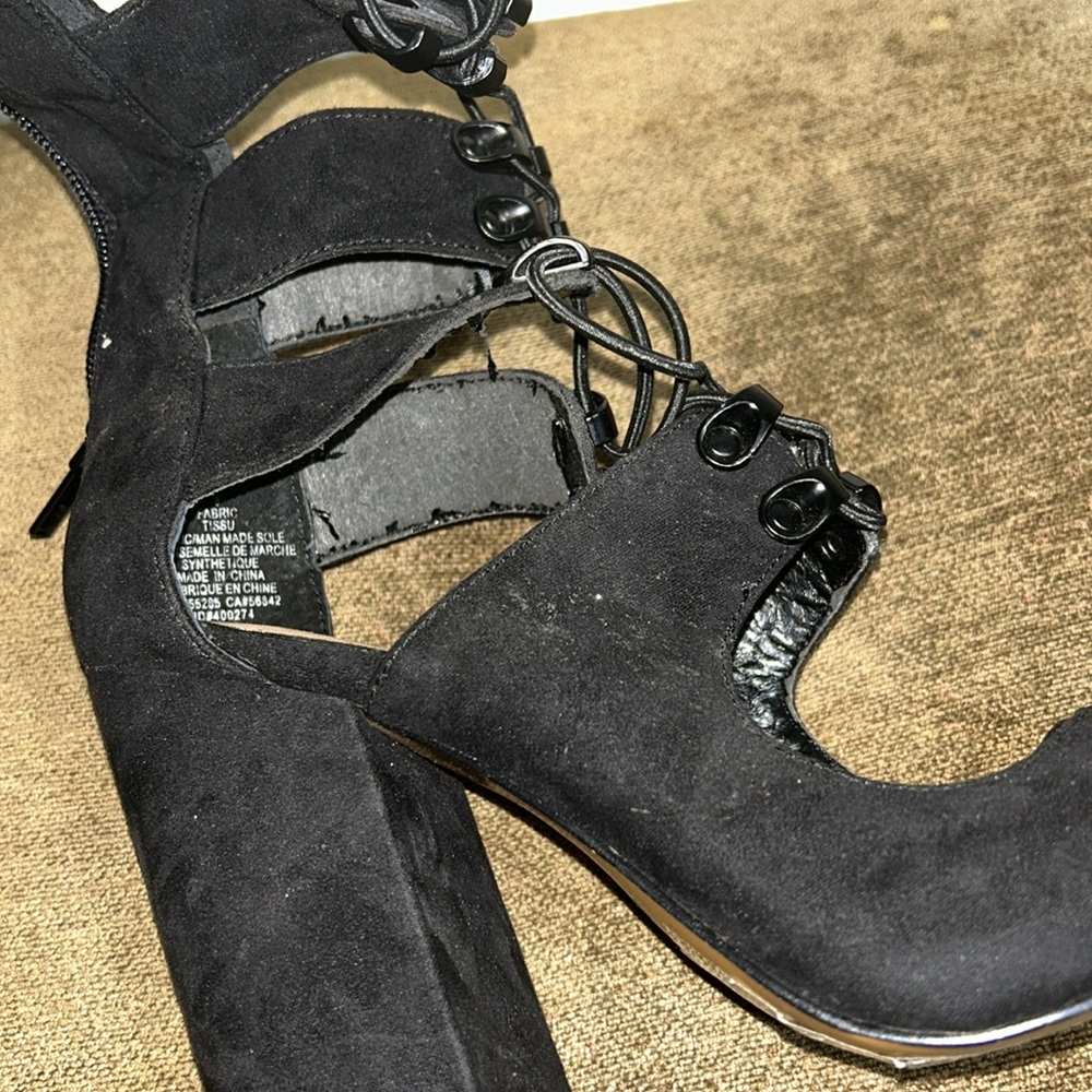 Express Black Over the Knee Strappy Gladiator Sandals - Picture 6 of 6